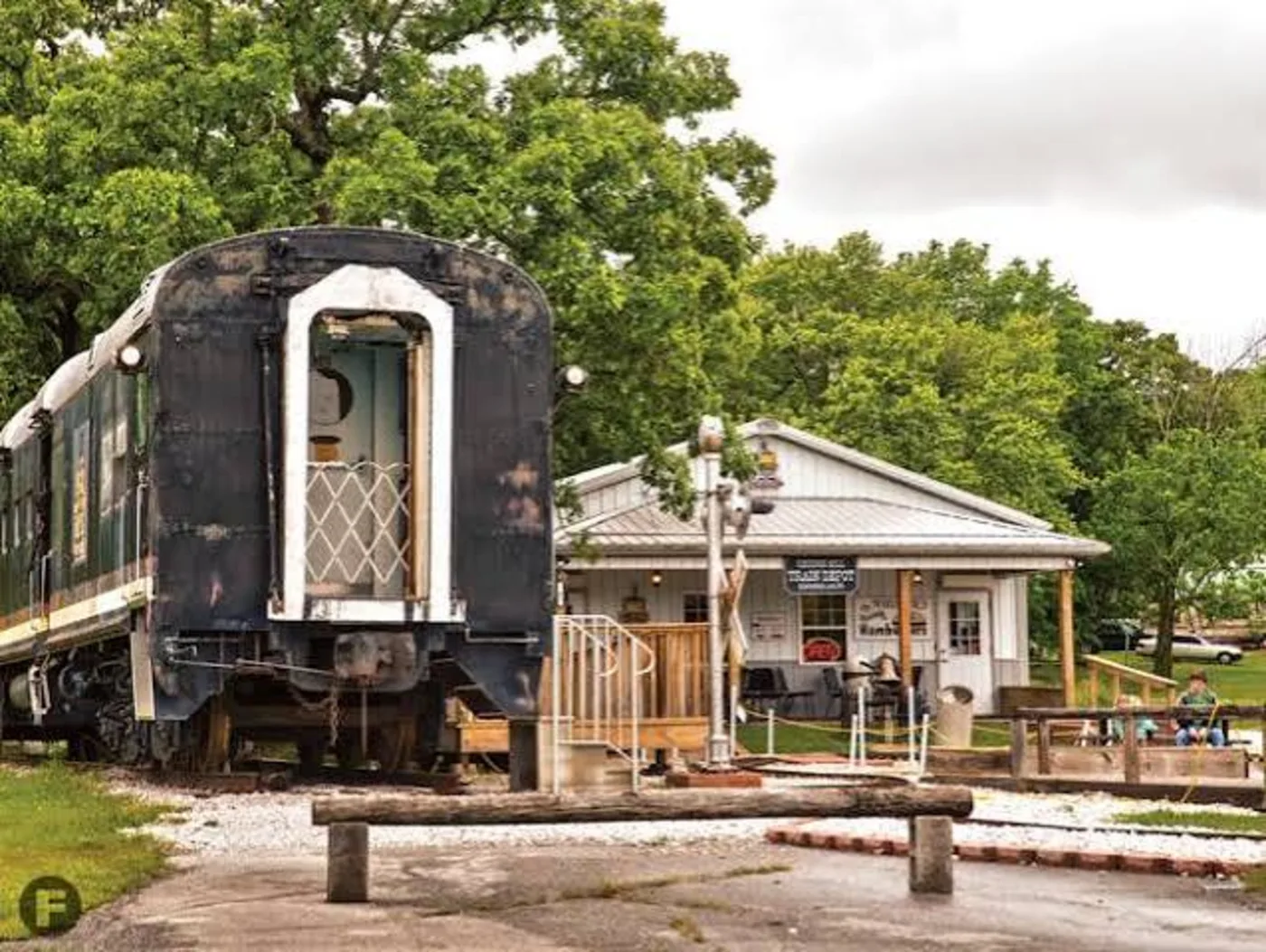 Exterior train car and depot entrance