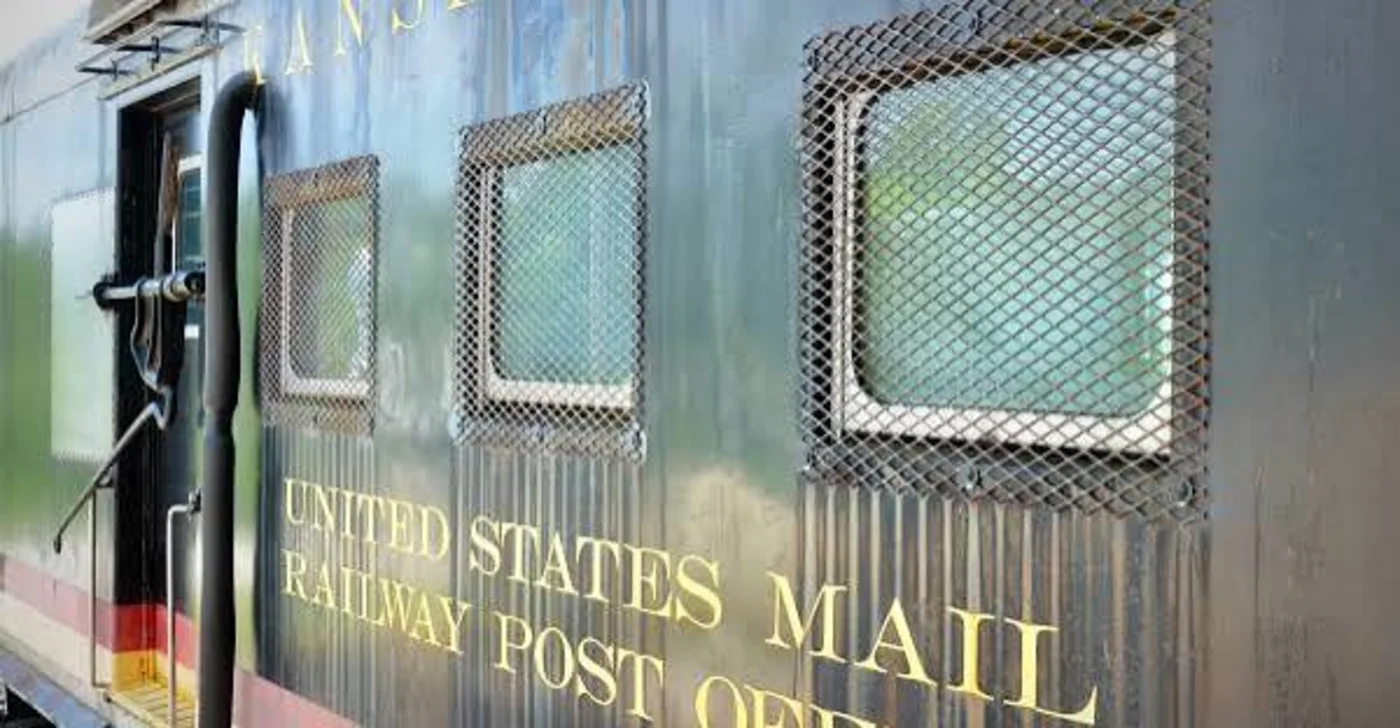 Railway post office train car detail